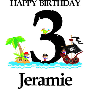 Personalized Pirate Birthday Shirt with age.
