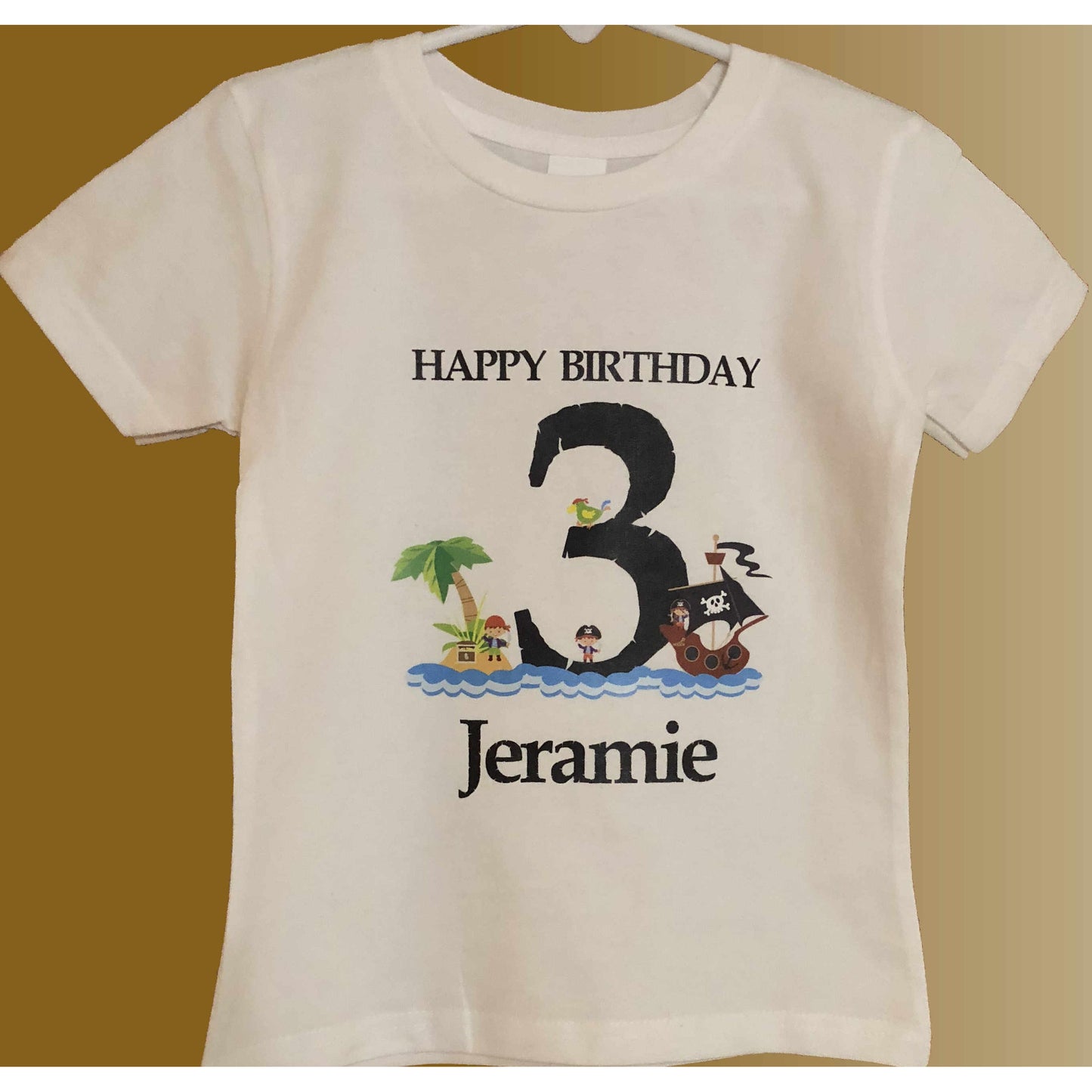 Personalized Pirate Birthday Shirt with age.