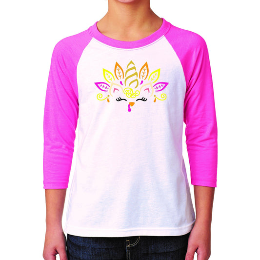 Turkey Unicorn Raglan Shirt