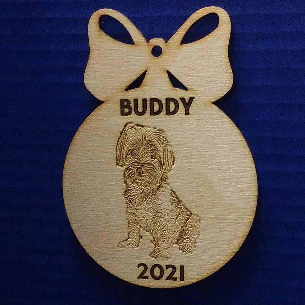 Wood Christmas ornament with your Pet